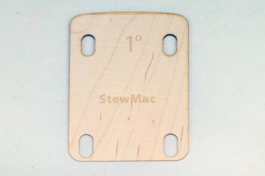 Bolt on guitar neck shim, shaped, 1.00 degree